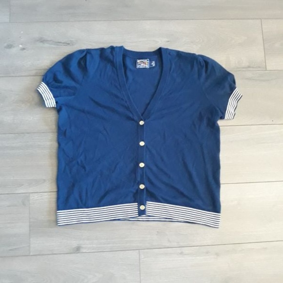 RETRO XL CARDIGAN NAVY BLUE AMERICAN LIVING - Picture 1 of 3